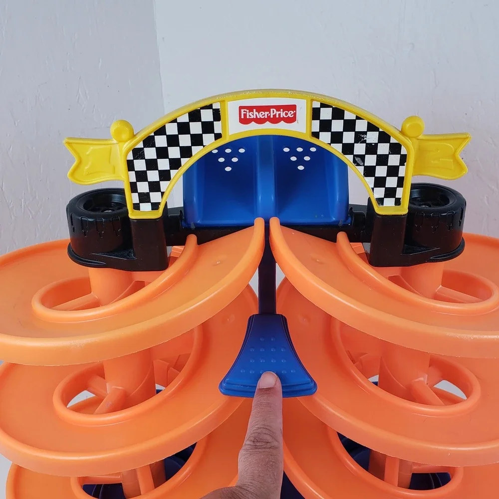 Fisher-Price Little People Spiral Speedway Dual Race Track 77855 1999 Tested